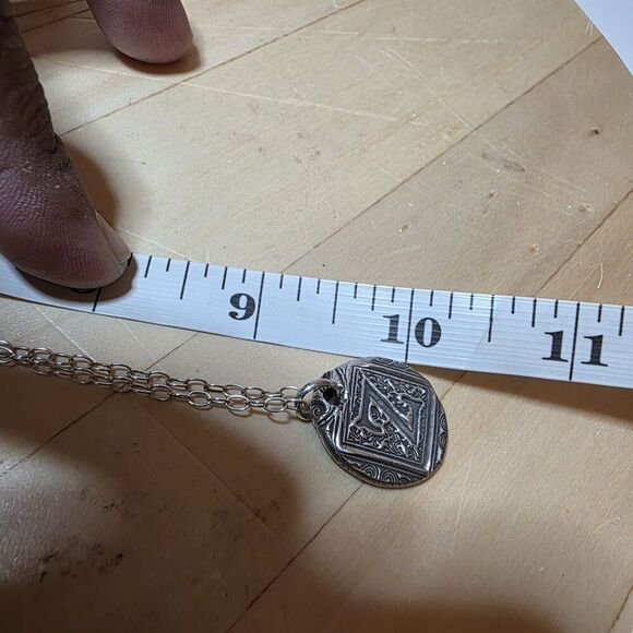 Sterling Silver 925 Wax Seal Letter Z Pendant Necklace 18 In. Weighs 10 Grams - Picture 11 of 11